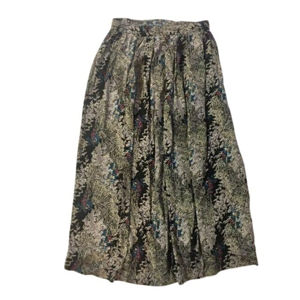 Vintage Code 7 New York Skirt Size 9 Black Gray Blue Red Tan Floral Pockets Used - Picture 5 of 14